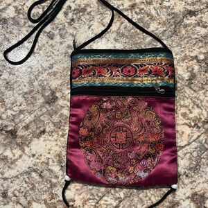 Elegant Multicolor Embroidered Crossbody Bag